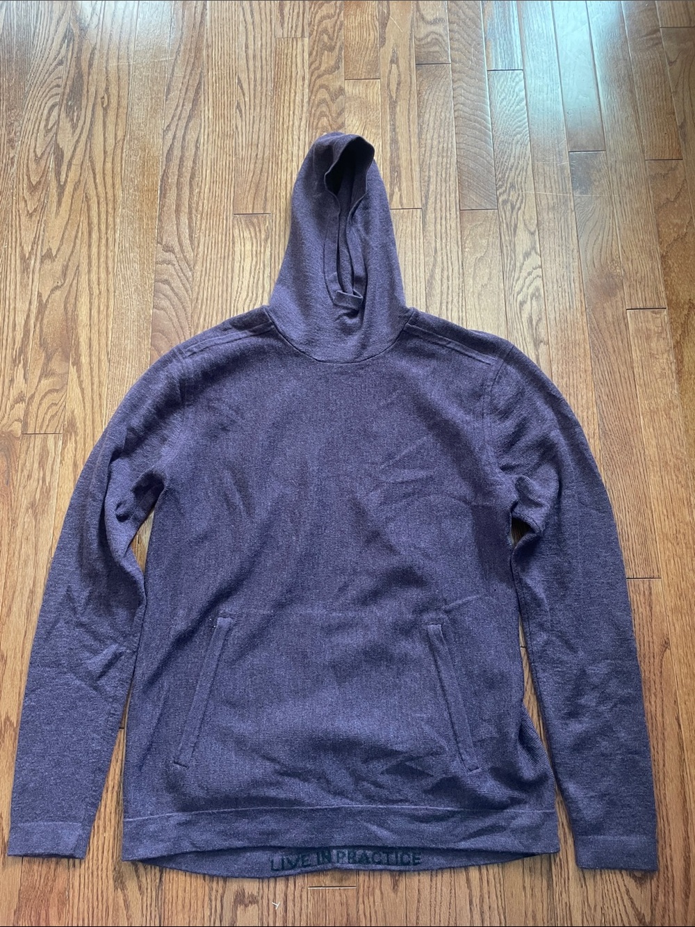 Lululemon Heathered Maroon Merino Wool Textured Tech Hoodie Men’s Sz Medium